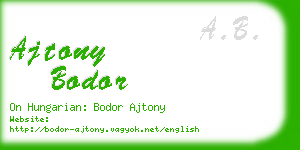 ajtony bodor business card